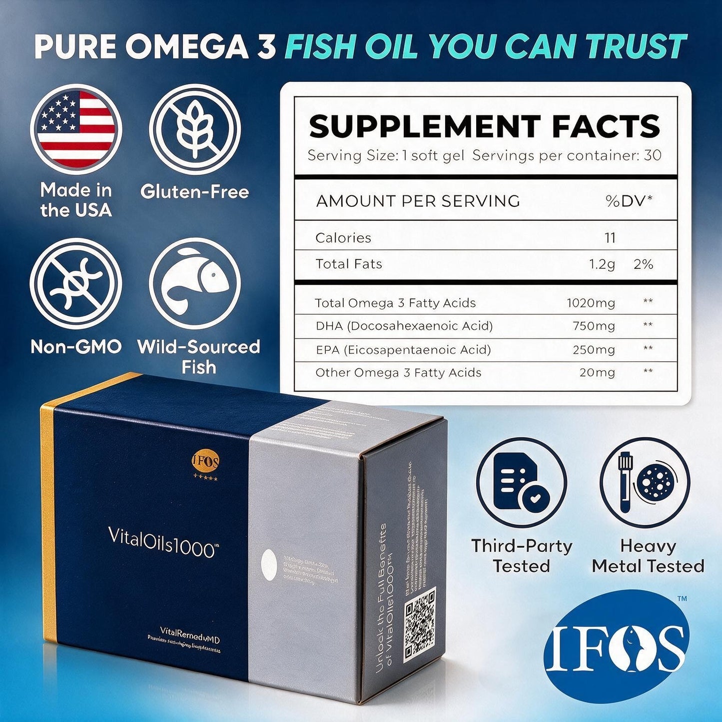 VITALOILS1000® PREMIUM OMEGA-3 for Personal Tariners